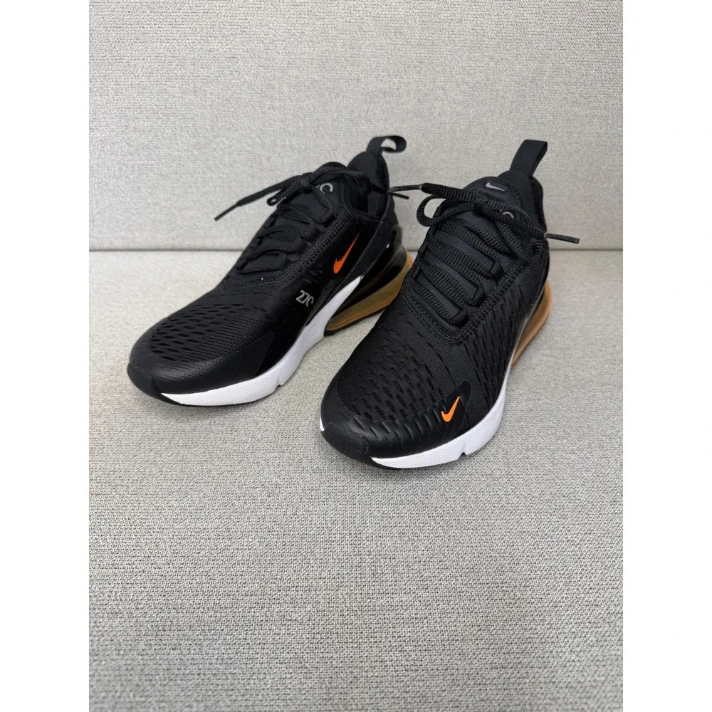 Nike Air Max 270 Black Orange DM3208-001 Kids 5Y Womens 6.5 Running Shoes